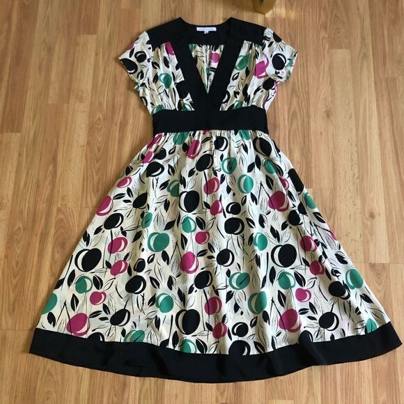 Corey Lynn Calter Anthropologie Multicolored Floral Print Silk Dress - Picture 3 of 8